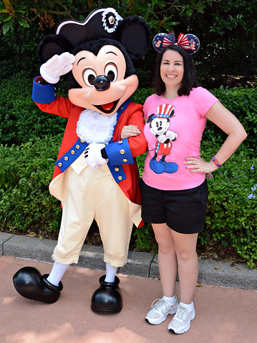 Meeting Mickey Mouse at Disney World on July 4th