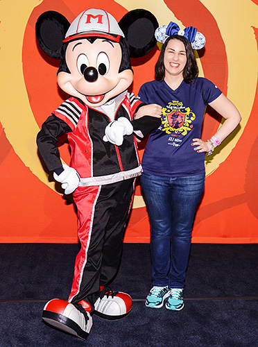 Meeting Mickey Mouse at rundisney WDW Expo at Disney World