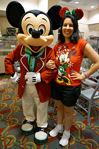 Meeting Mickey Mouse at Minnie's Holiday Dine at Disney World