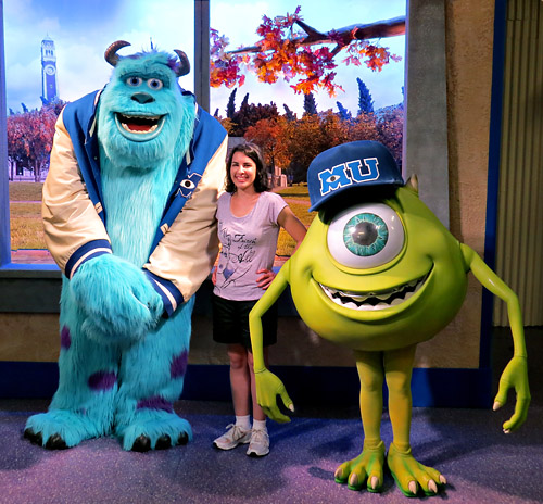 Meeting Sulley and Mike Wazowski at Disney World