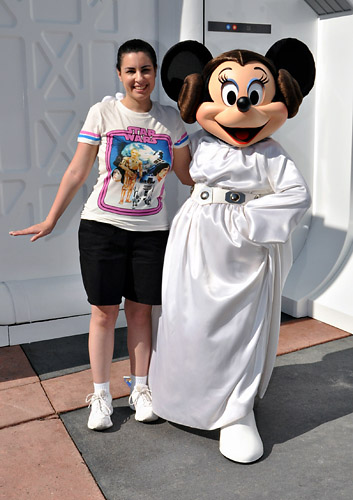 Meeting Minnie Mouse at Disney World during Star Wars Weekend