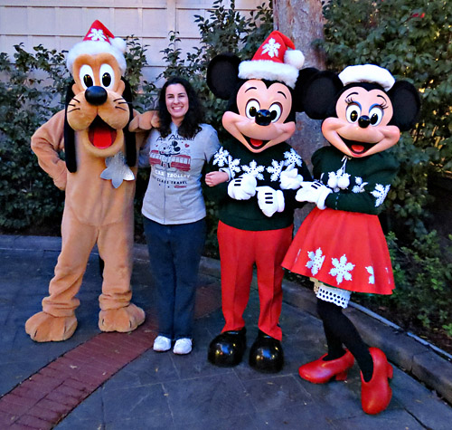 Meeting Mickey Mouse, Minnie Mouse and Pluto at Disneyland