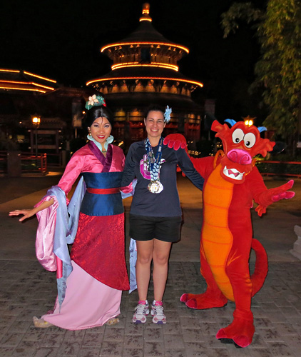 Meeting Mulan and Mushu at Disney World