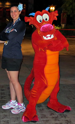 Meeting Mushu at Disney World