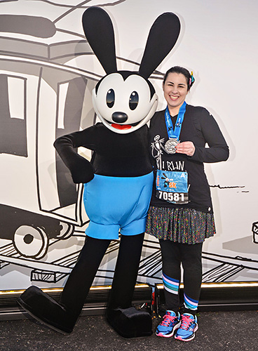 Meeting Oswald at rundisney WDW marathon weekend 5k at Disney World