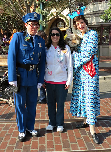 Meeting Donna the Dog Lady and Officer Calvin Blue at Disneyland