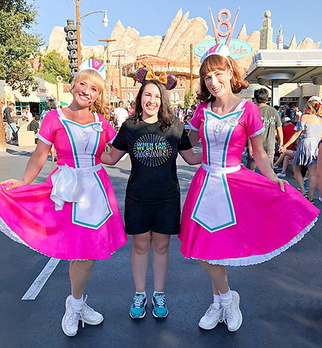 Meeting DJ's Dance 'n Drive Flo's Dancers at Disneyland