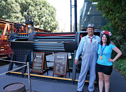 Meeting Disneyland Train Conductor at Disneyland