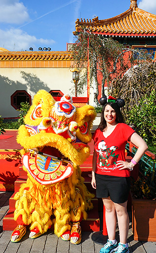 Meeting China Lion at Disney World