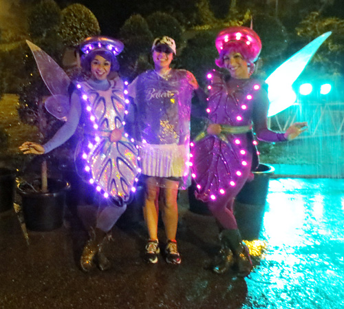 Meeting Main Street Electrical Parade Fairies at Disney World during rundisney Wine and Dine Half Marathon