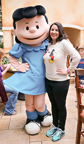 Meeting Lucy at Breakfast with Charlie Brown and Friends at Gaylord Palms