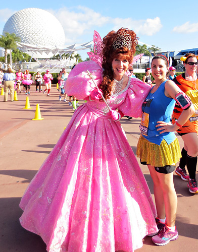 Meeting Ivana Dream at Disney World during rundisney princess half marathon