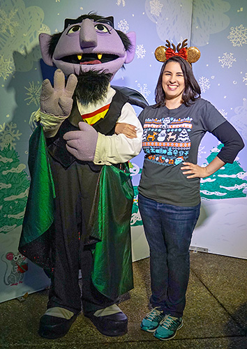 Meeting Count von Count at Sesame Place