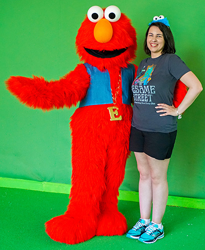 Meeting Elmo at Sesame Place