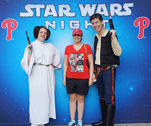 Meeting Star Wars Cosplay Leia and Han Solo on Philles Star Wars Night