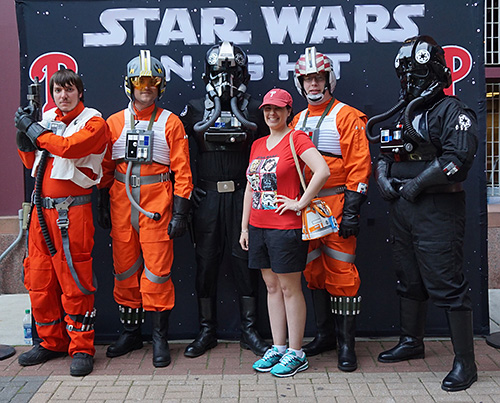 Meeting Star Wars Cosplay Rebel Pilots and Tie Pilots on Philles Star Wars Night