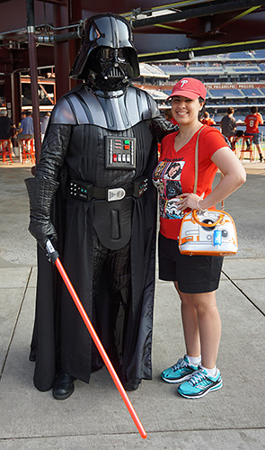 Meeting Star Wars Cosplay Darth Vader on Philles Star Wars Night