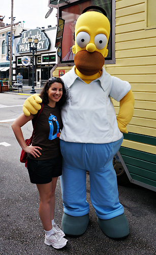 Meeting Homer Simpson at Universal Studios