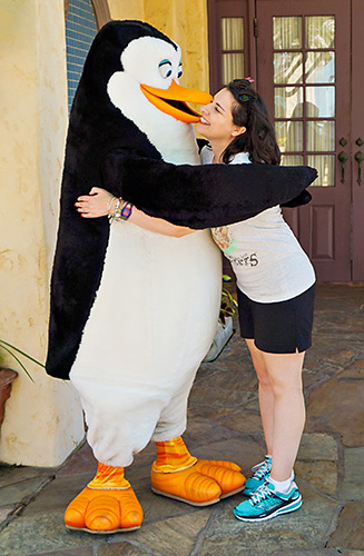 Meeting Madagascar Penguins Kowalski at Universal Studios