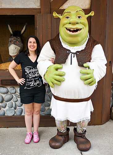 Meeting Shrek and Donkey at Universal Studios