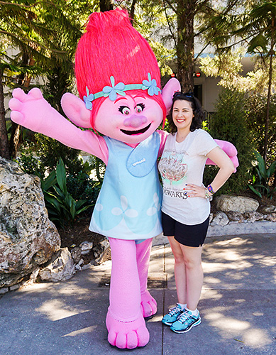 Meeting Poppy Troll at Universal Studios