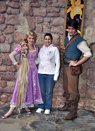 Meeting Rapunzel and Flynn Rider at Disney World