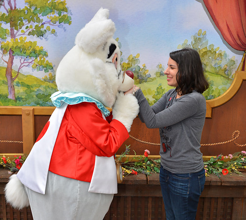 Meeting White Rabbit at Disneyland
