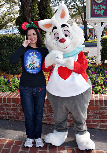Meeting White Rabbit at Disney World