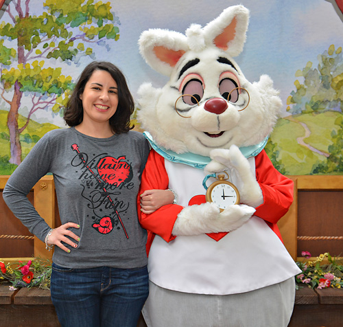 Meeting White Rabbit at Disneyland