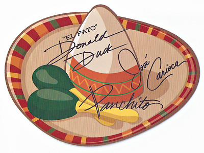 Three Caballeros Autograph Card at Disney World