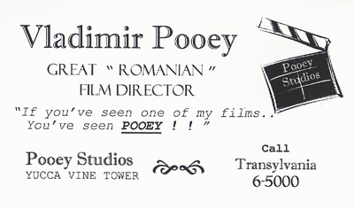 Vladimir Pooey Citizen of Hollywood Autograph Card at Disney World