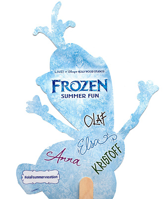 Anna, Elsa, and Olaf Frozen Autograph Card at Disney World