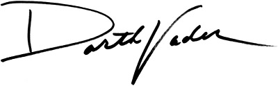 Darth Vader's autograph at Disney World